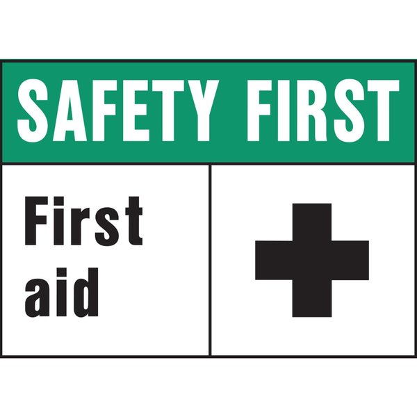 Hy-Ko Safety First First Aid Sign 10" x 14", 5PK A20384